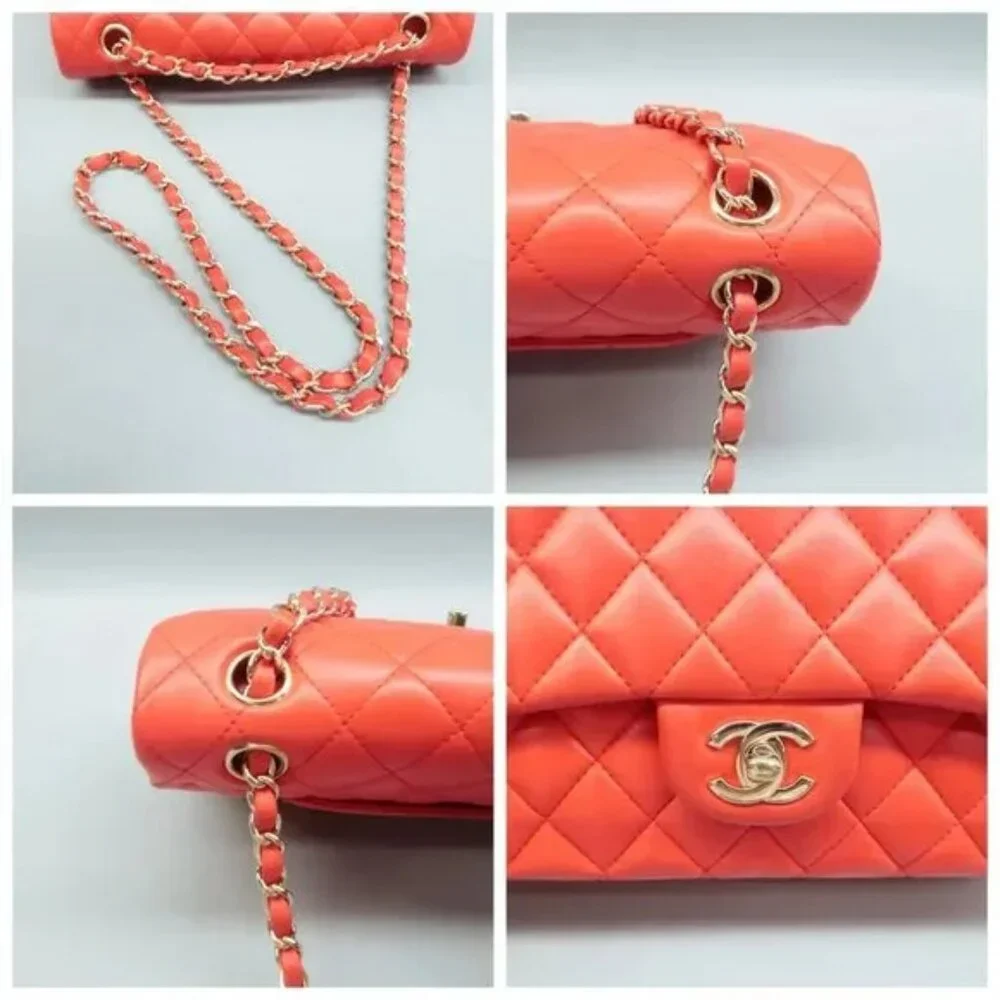 100% Authentic CHANEL CF Red Leather Shoulder Bag - Picture 9 of 12